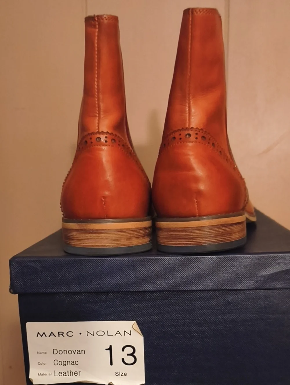 Marc Nolan Men's Cognac Tan Leather Chelsea Boots Size 13 M.